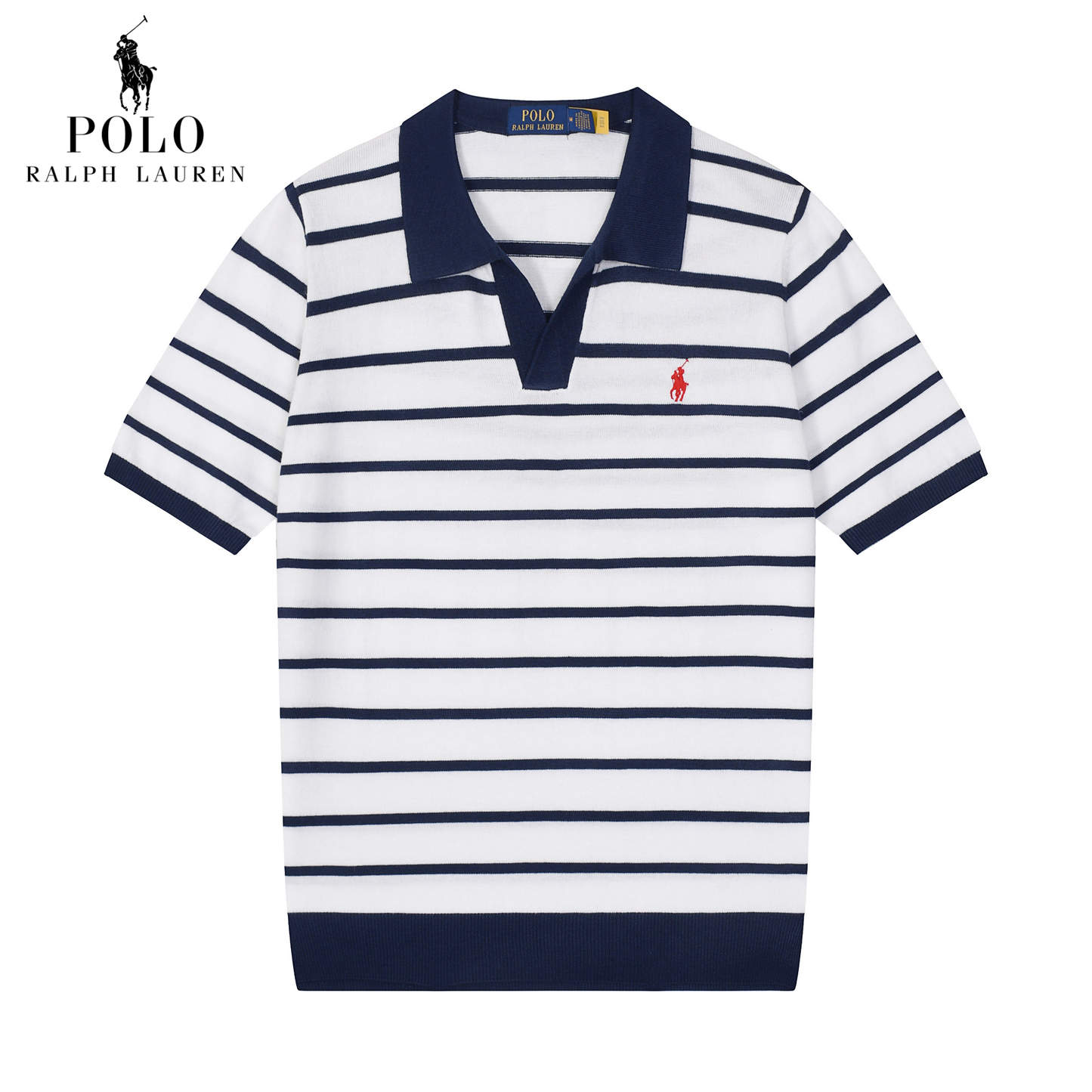 RL - Striped Knit Polo T-Shirt