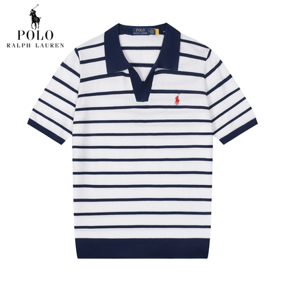 RL - Striped Knit Polo T-Shirt