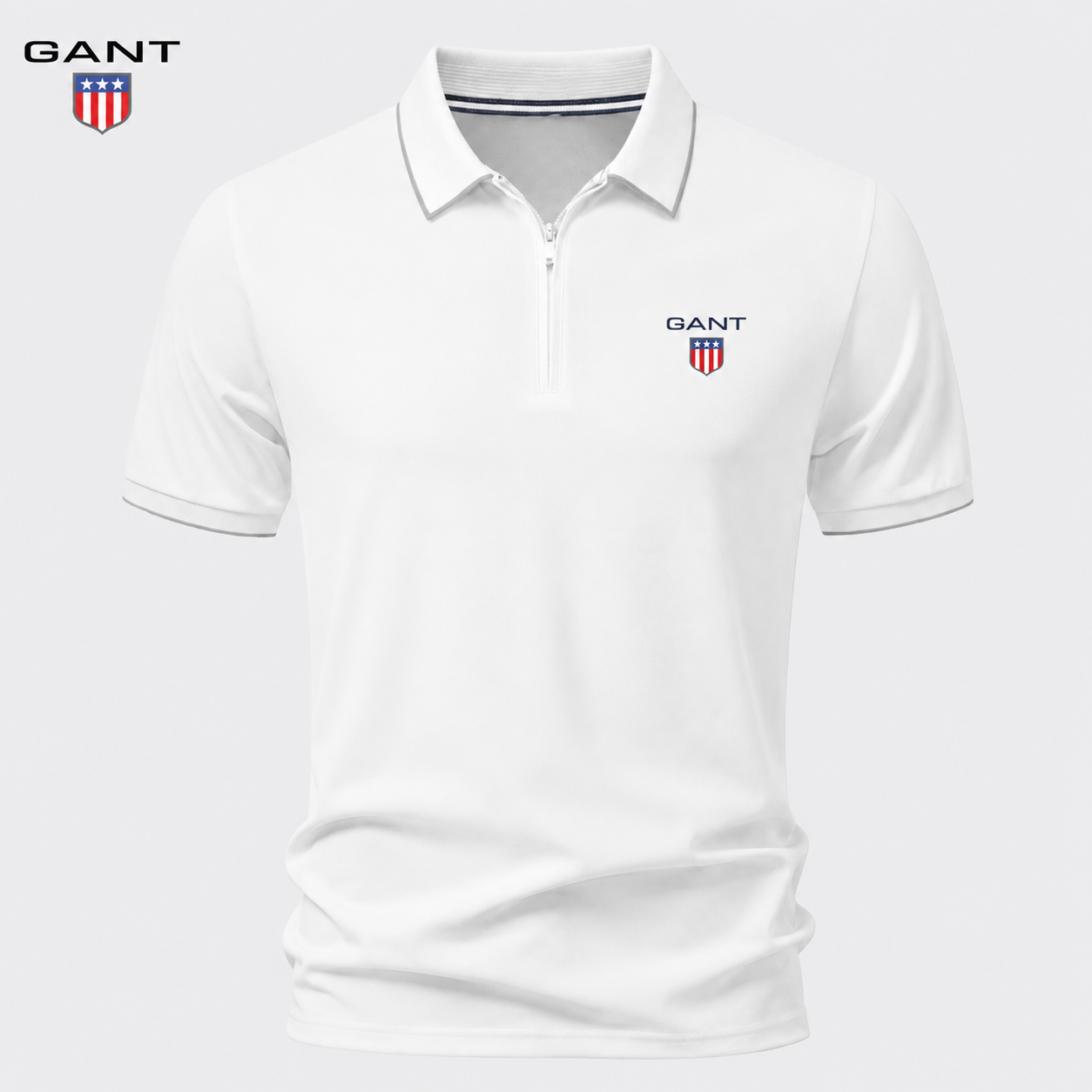 GANT™ - Polo d’Été avec Fermeture Zippée